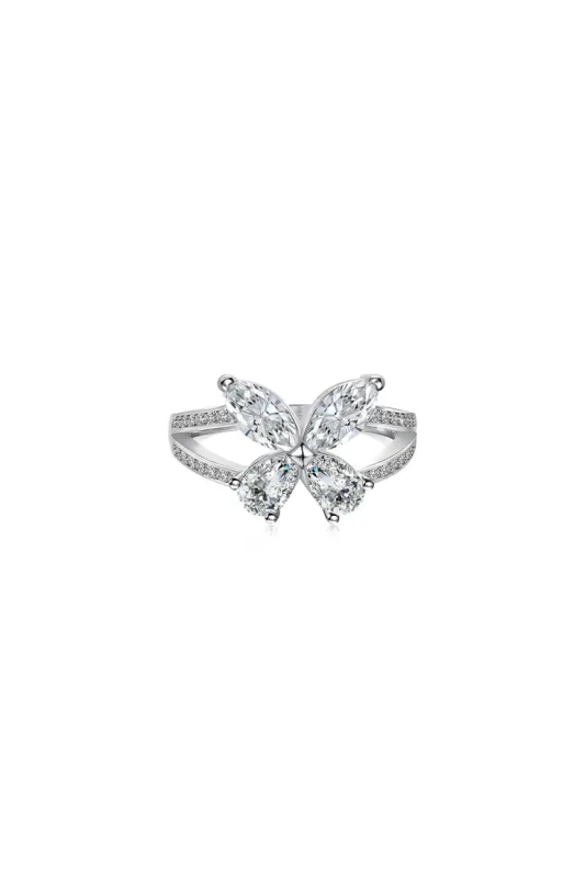 Sterling Silver Marquise Shape Butterfly Ring sold by KissProm