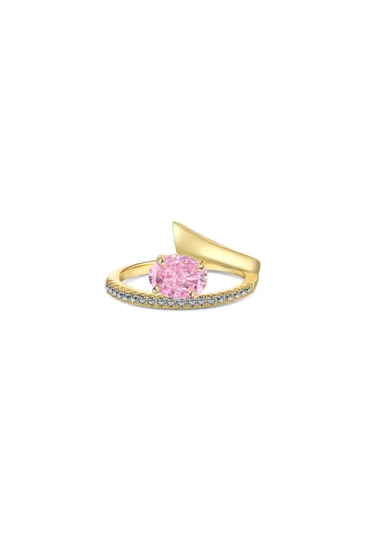 18k Gold Plated Radiant Oval Cut Gemstone Jewelry Ring sold by KissProm