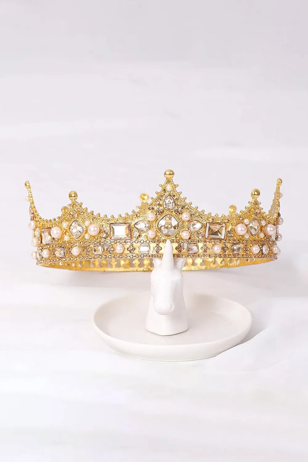 Baroque Vintage Crystal Pearl Crown sold by KissProm product image thumbnail 5