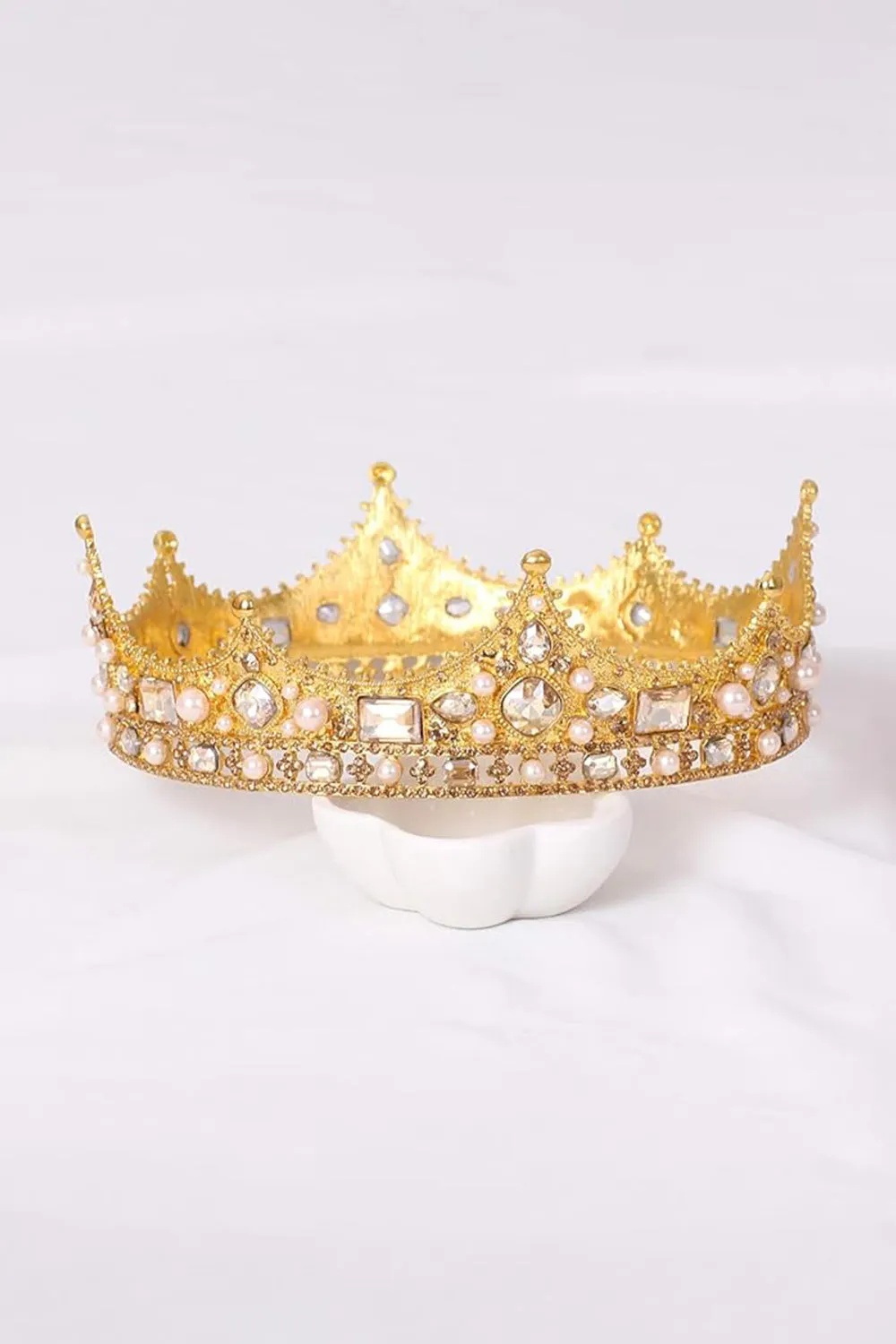 Baroque Vintage Crystal Pearl Crown sold by KissProm product image thumbnail 4