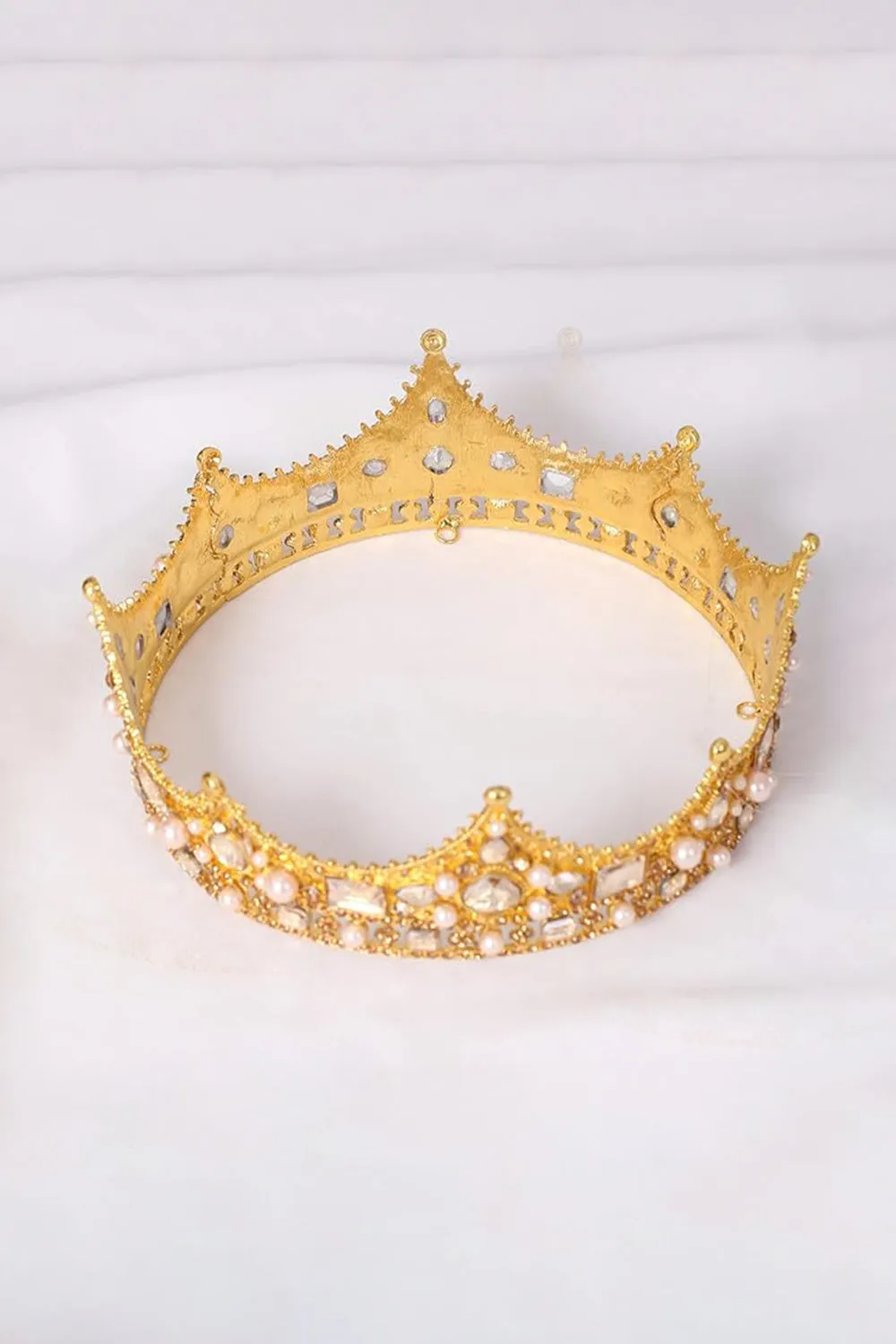 Baroque Vintage Crystal Pearl Crown sold by KissProm product image thumbnail 3