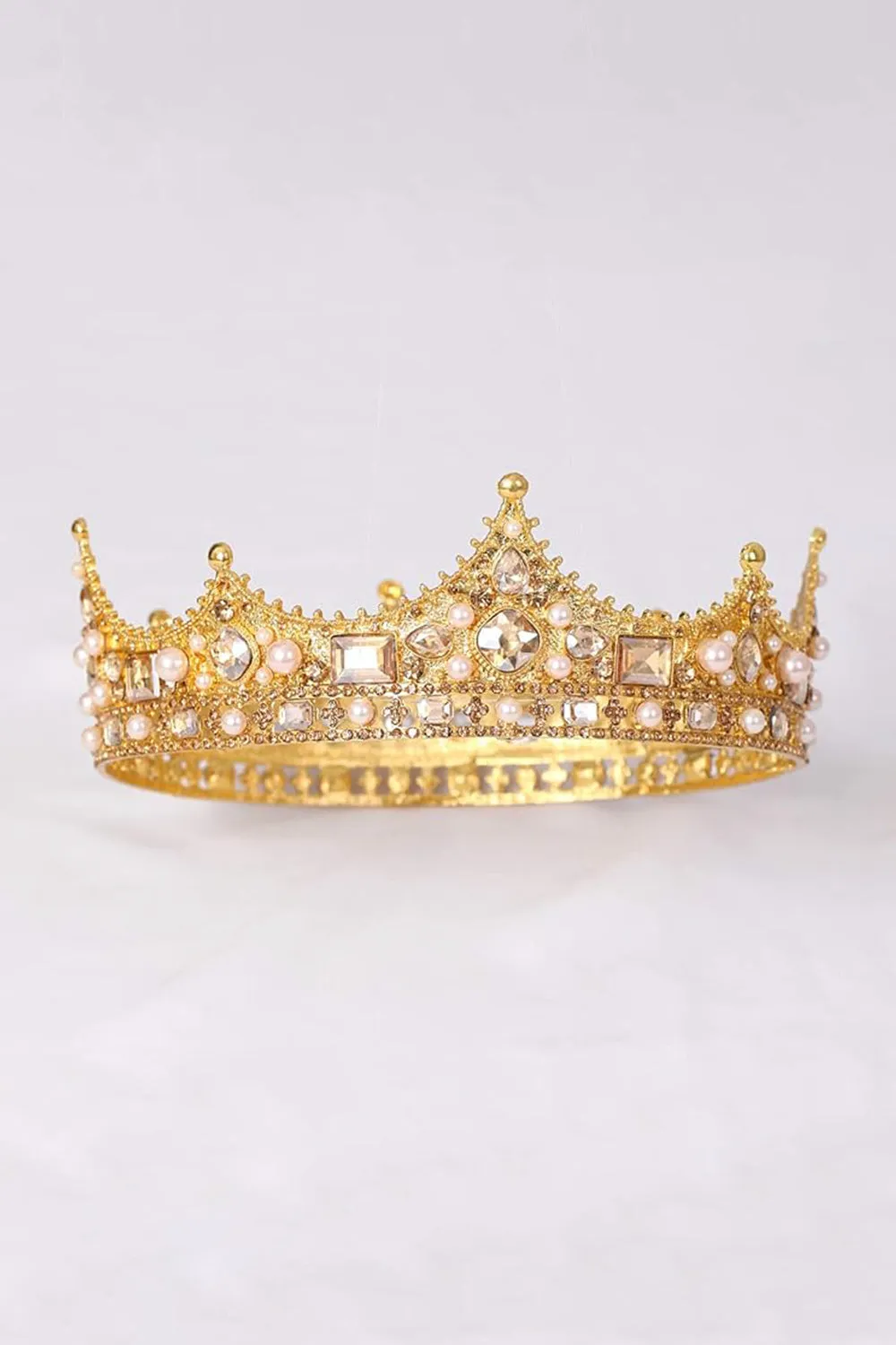 Baroque Vintage Crystal Pearl Crown sold by KissProm product image thumbnail 2