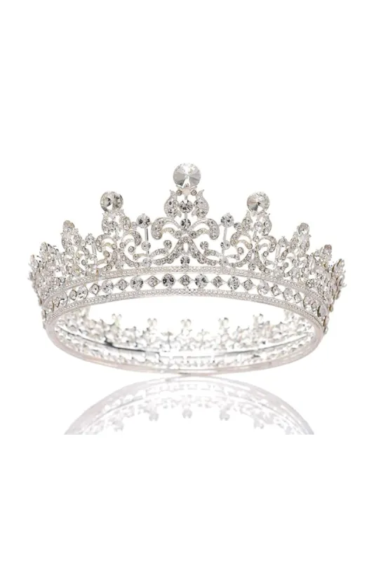 Silver Full Round Crystal Tiaras sold by KissProm