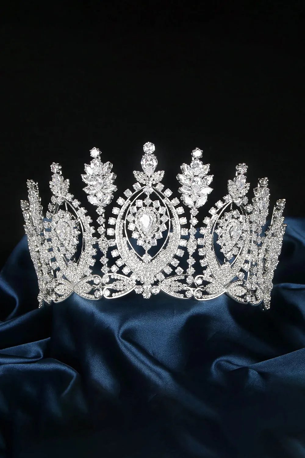 Gold Large Cubic Zirconia Crowns sold by KissProm product image thumbnail 3