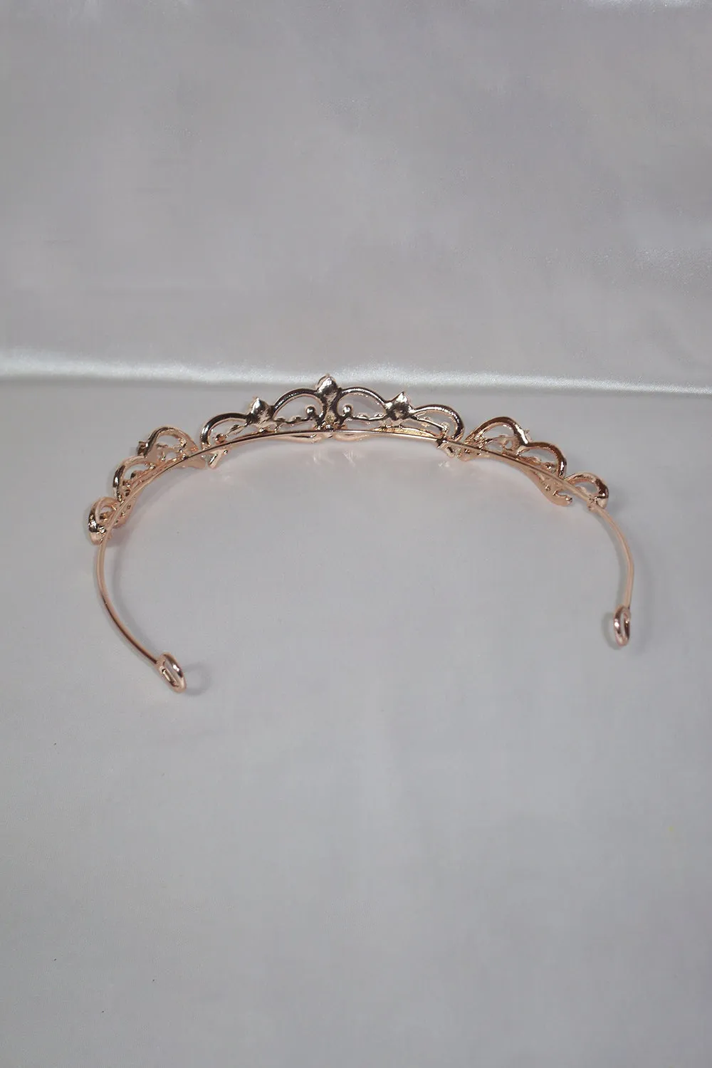 Gold Rhinestone Pearl Wedding Tiara sold by KissProm product image thumbnail 3
