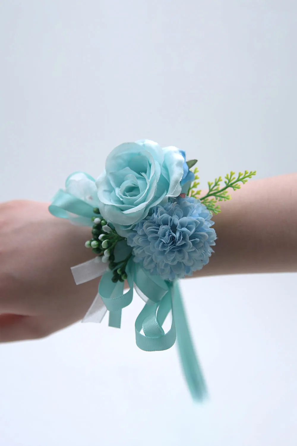 Artificial Silk Roses Bridesmaid Wrist Corsage sold by KissProm