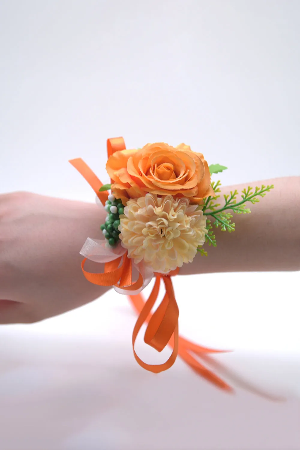 Artificial Silk Roses Bridesmaid Wrist Corsage sold by KissProm product image thumbnail 5