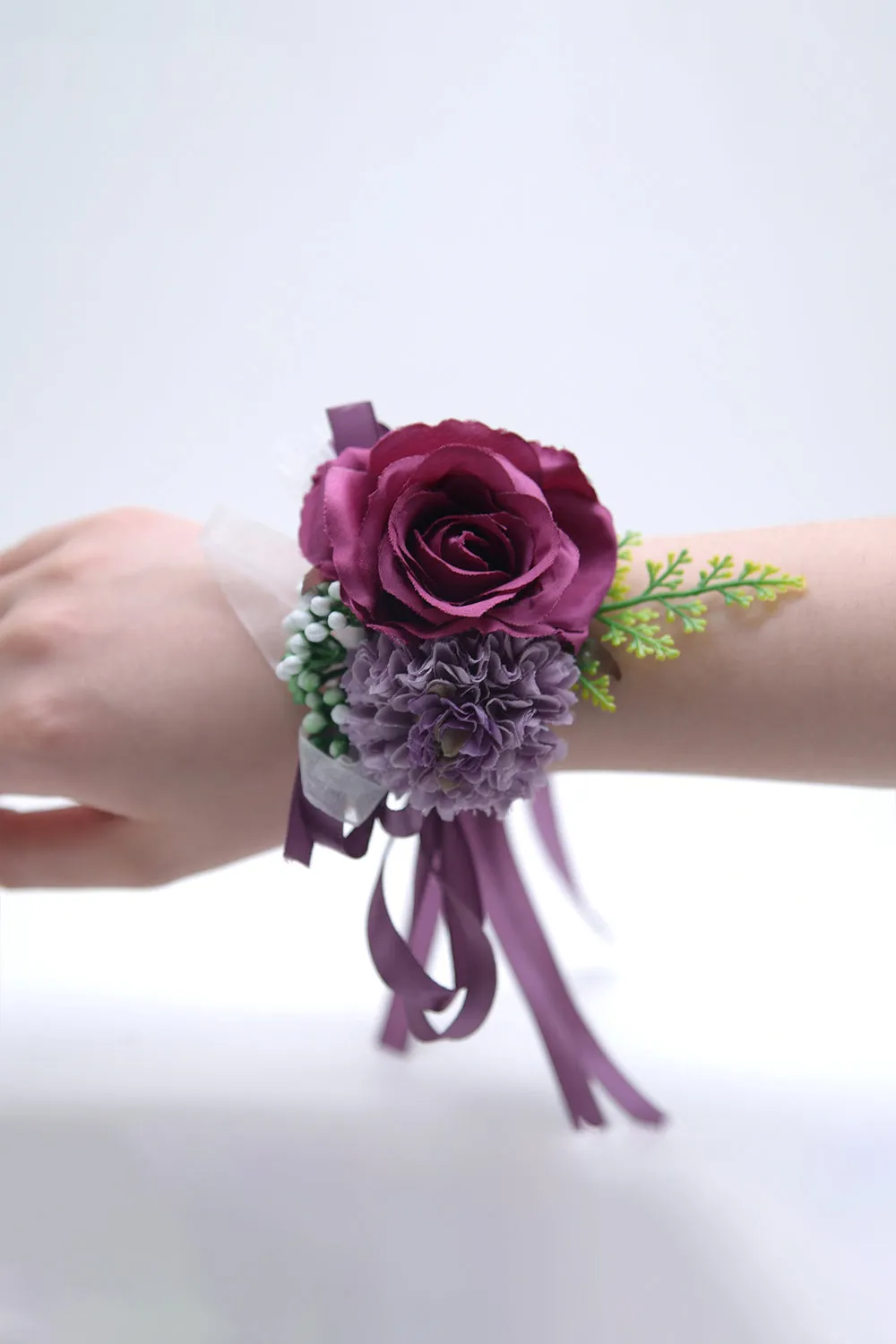 Artificial Silk Roses Bridesmaid Wrist Corsage sold by KissProm product image thumbnail 3