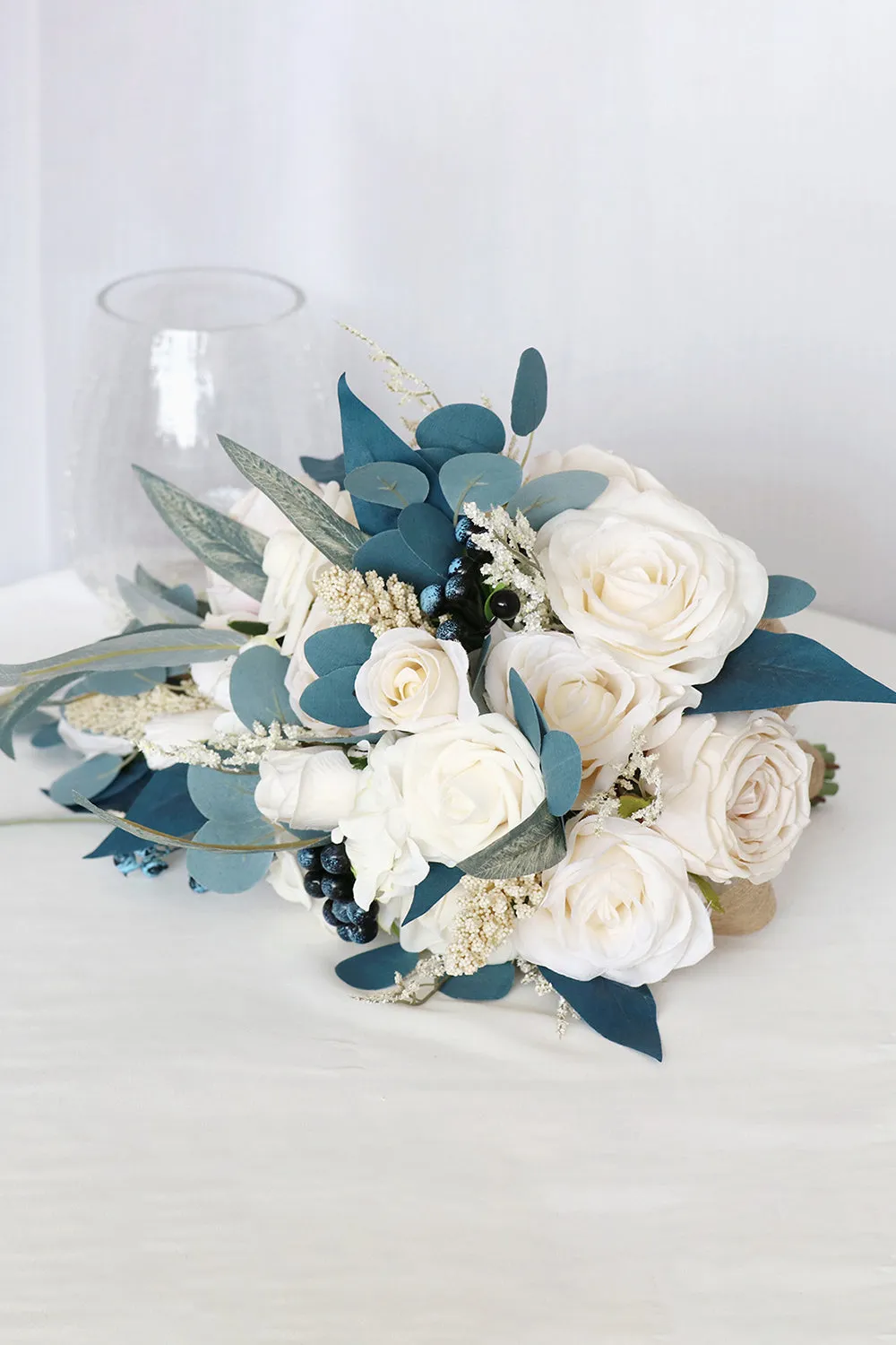 Artificial Cascade Silk Roses Wedding Bridal Bouquets sold by KissProm product image thumbnail 3