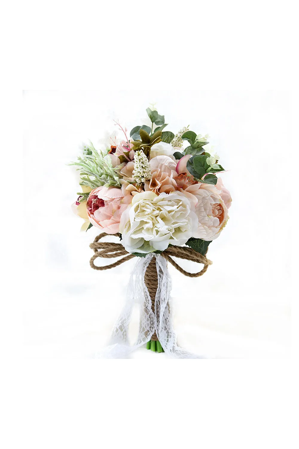 Artificial Silk Rose Peony Wedding Bridal Bouquets sold by KissProm product image thumbnail 2