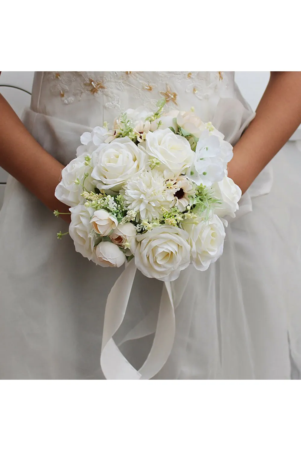 Artificial Silk Roses Wedding Bridal Bouquets sold by KissProm product image thumbnail 2