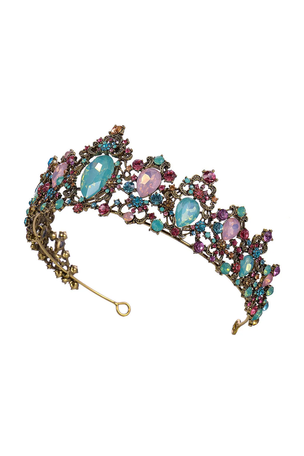 Vintage Multicolor Diamond Gold Crown sold by KissProm product image thumbnail 2
