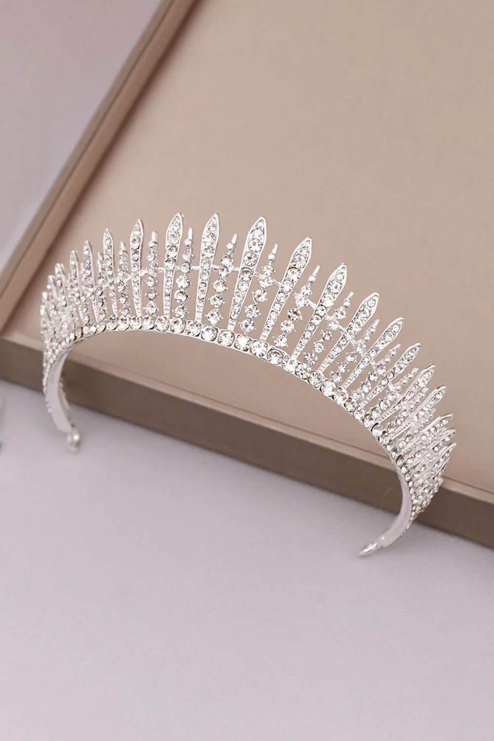 Silver Crystal Wedding Crown sold by KissProm product image thumbnail 3