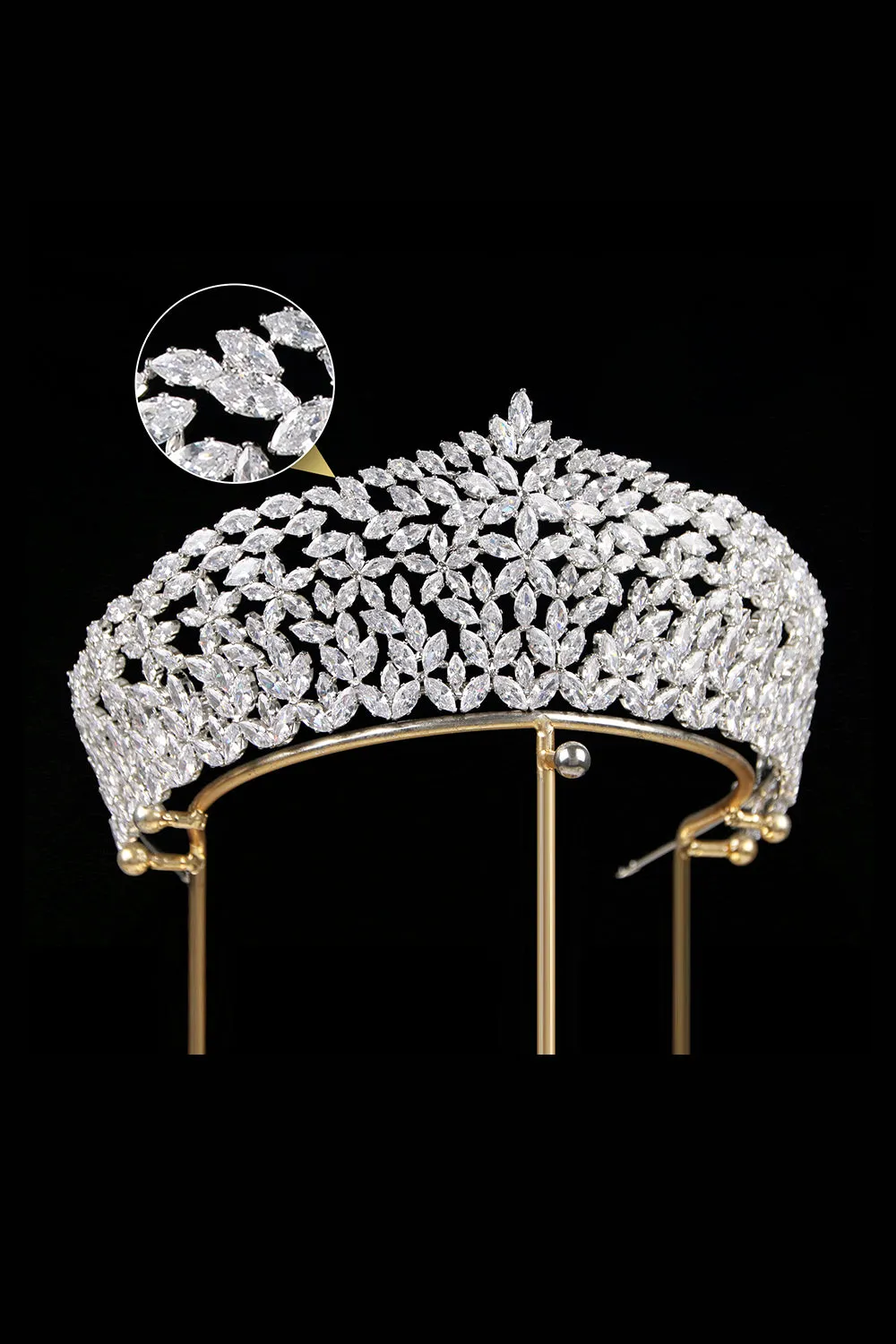 Vintage Zircon Wedding Crown sold by KissProm product image thumbnail 3