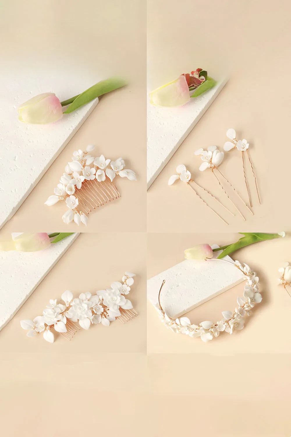 Bridal Leaf Hair Comb Set sold by KissProm product image thumbnail 2