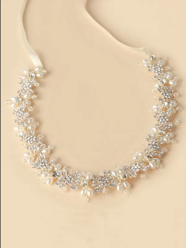 Rhinestone Pearl Bridal Headband sold by KissProm