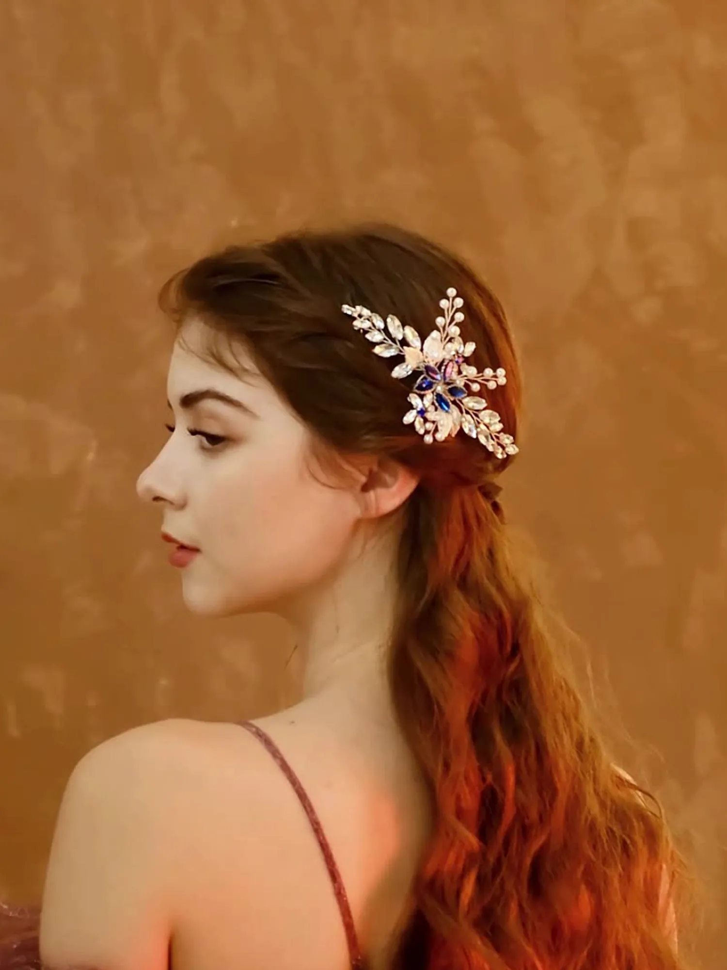 Diamond Handmade Pearl Hair Comb Accessories sold by KissProm product image thumbnail 3