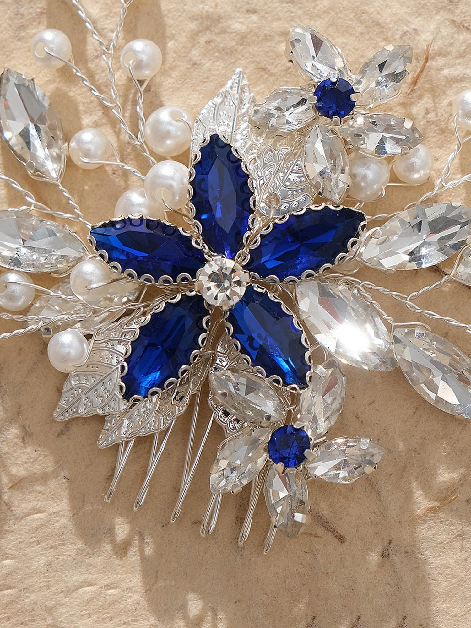 Diamond Handmade Pearl Hair Comb Accessories sold by KissProm product image thumbnail 4