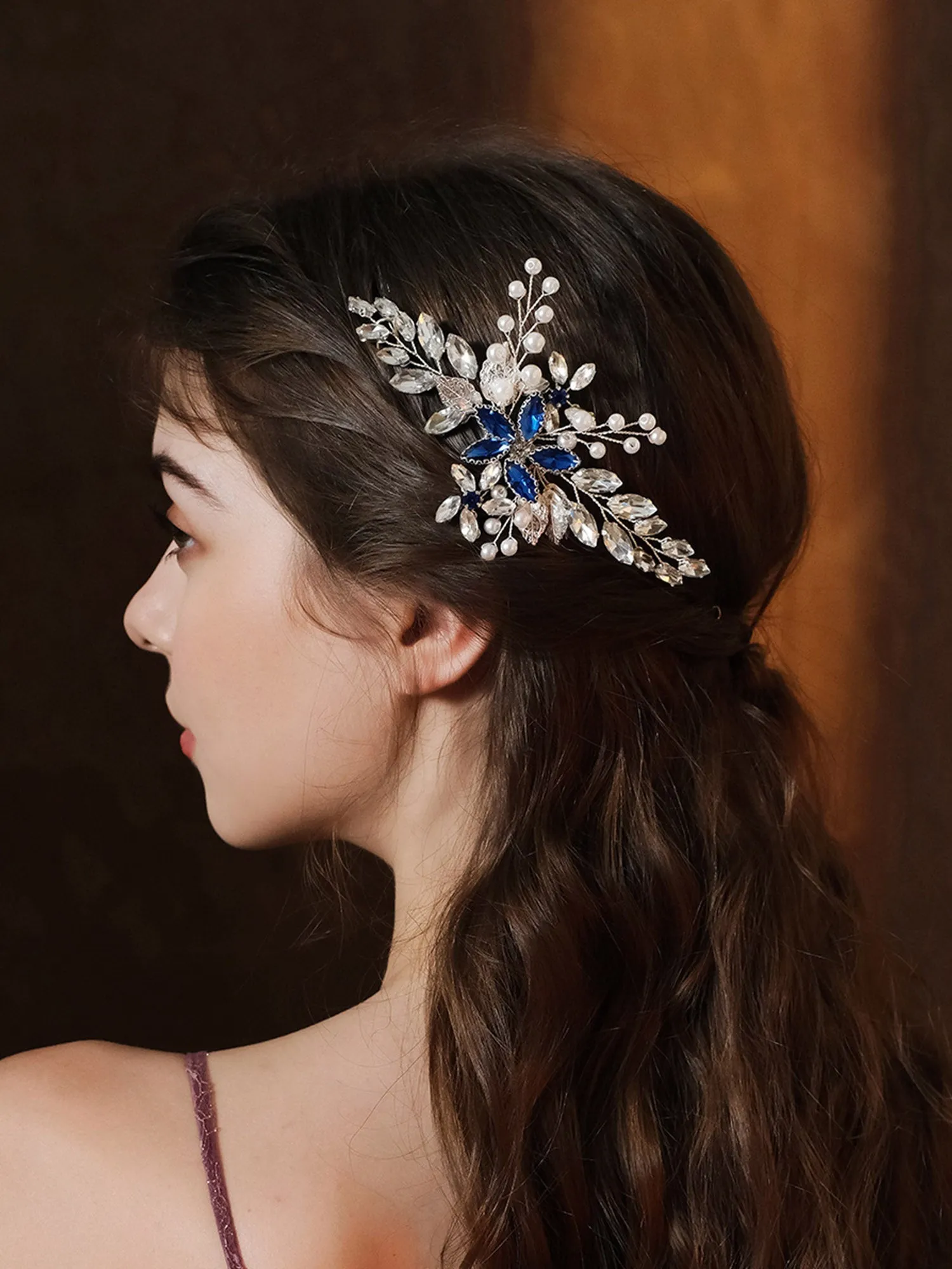 Diamond Handmade Pearl Hair Comb Accessories sold by KissProm