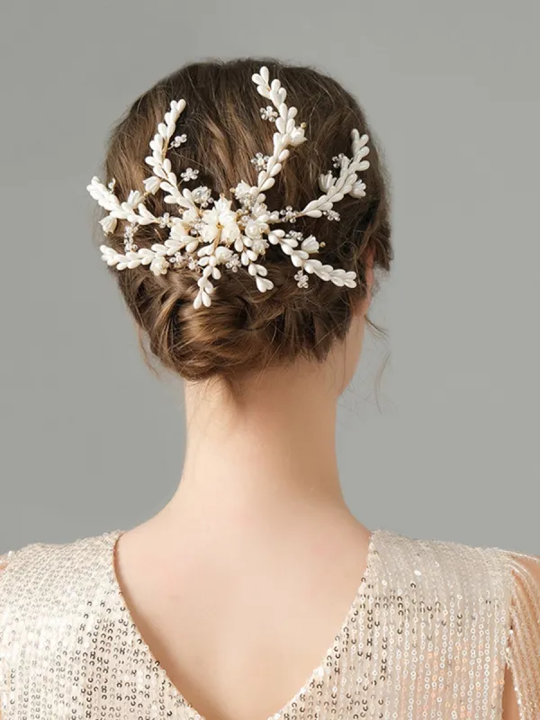 Rhinestone Pearl Bridal Hair Accessories Comb sold by KissProm