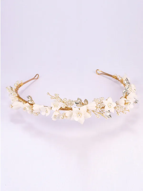 Flower Pearl Bridal Headband sold by KissProm