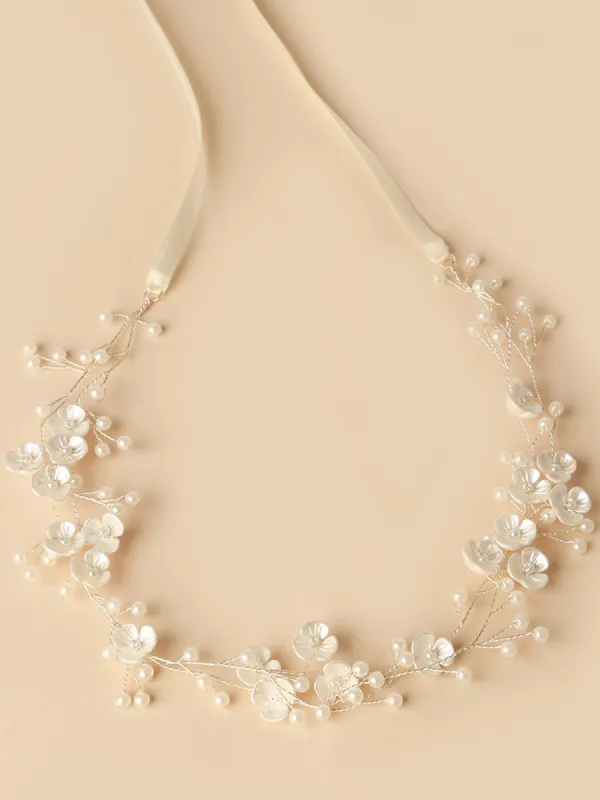 Bridal Pearl Beaded Headband sold by KissProm