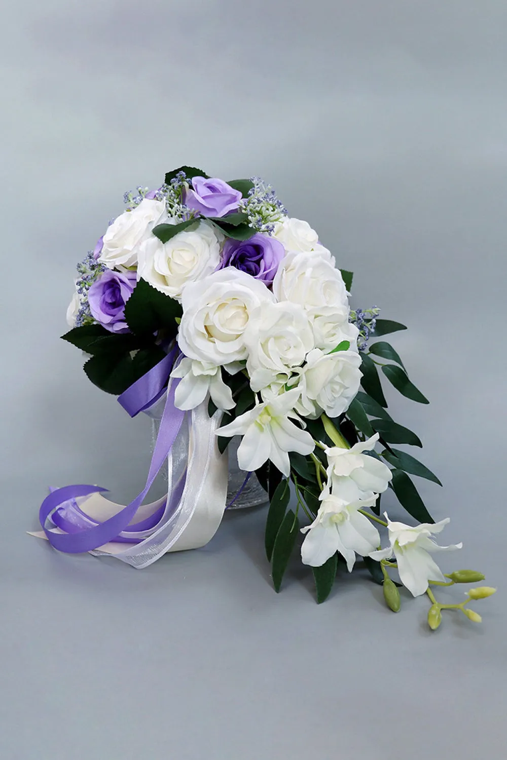 Silk Roses Artificial Cascade Wedding Flowers Bouquets sold by KissProm product image thumbnail 3