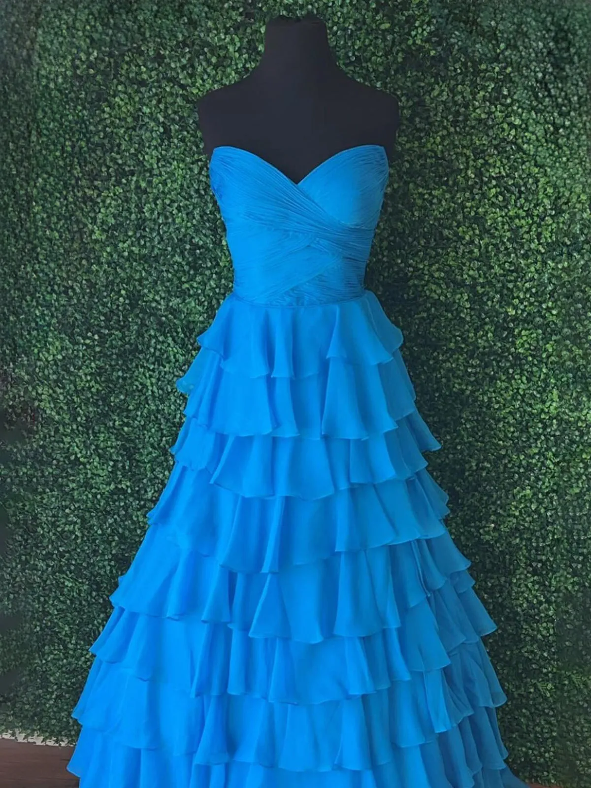 Bindi | Sweetheart Blue Chiffon Tiered A-line Prom Dresses sold by KissProm product image thumbnail 3