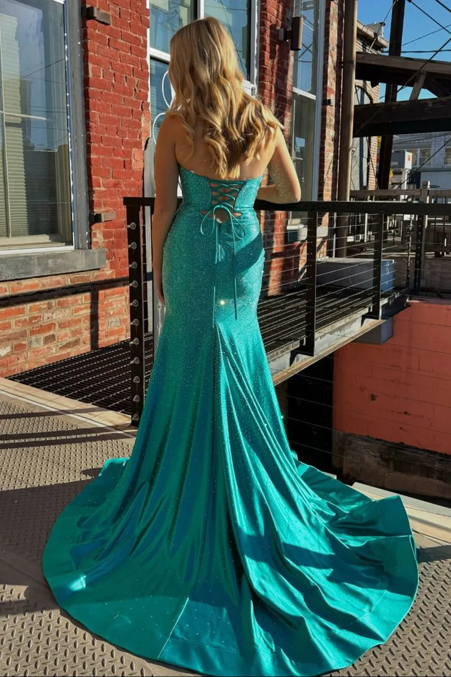 Telah | Glitter Mermaid Yellow Sweetheart Cut-out Long Prom Dress with Beading sold by KissProm product image thumbnail 2