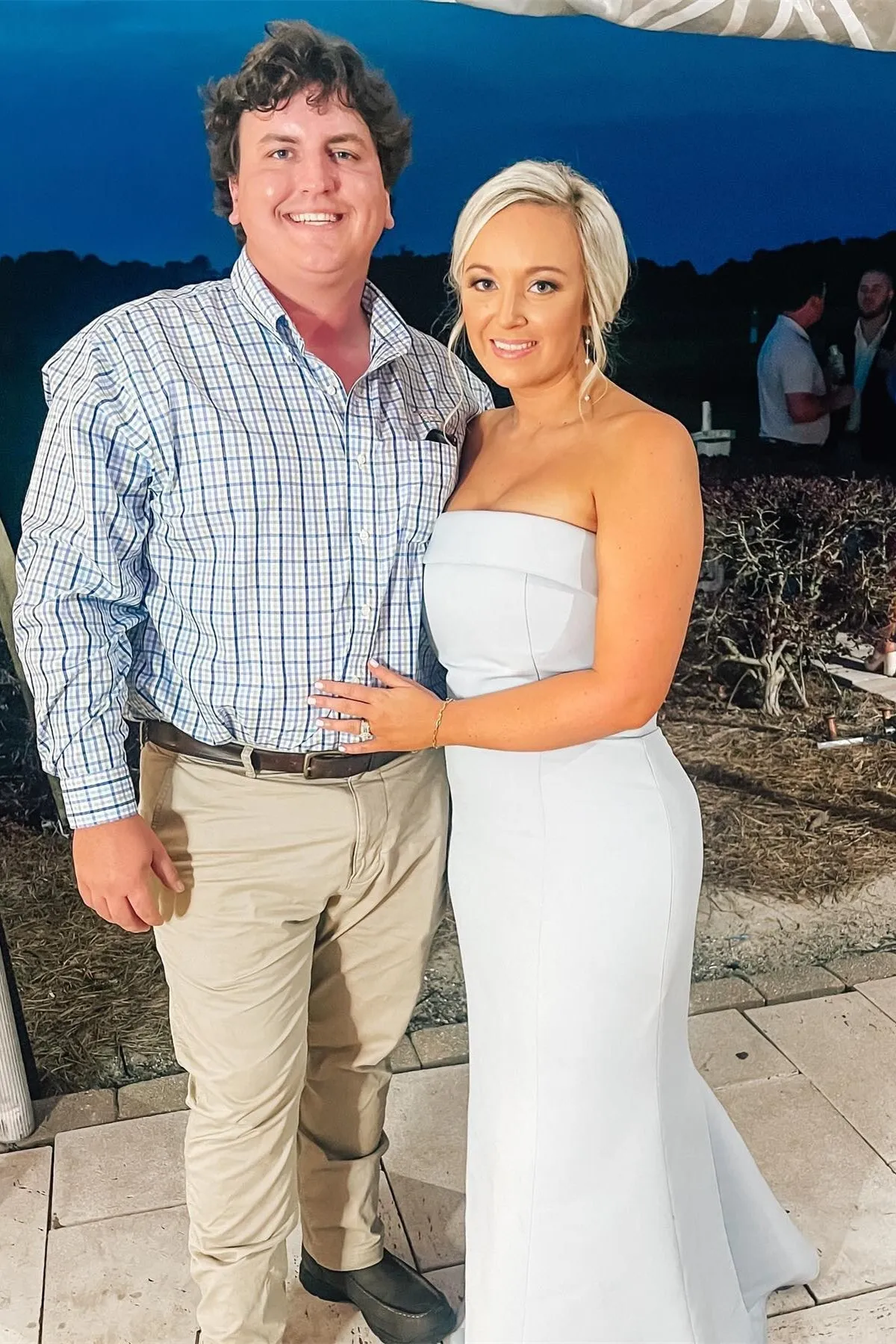 Strapless Aqua Blue Mermaid Satin Long Bridesmaid Dress sold by KissProm product image thumbnail 2