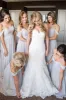 Off the Shoulder A-line Light Grey Chiffon Long Bridesmaid Dress sold by KissProm