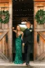 Dominic  | Charming Mermaid V Neck Green Sequins Lace Long Prom Dress with Lace-up sold by KissProm