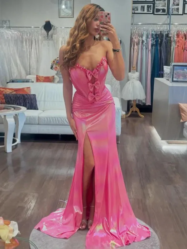Mare | Hot Pink Sweetheart Mermaid Prom Dress with Bowknot sold by KissProm