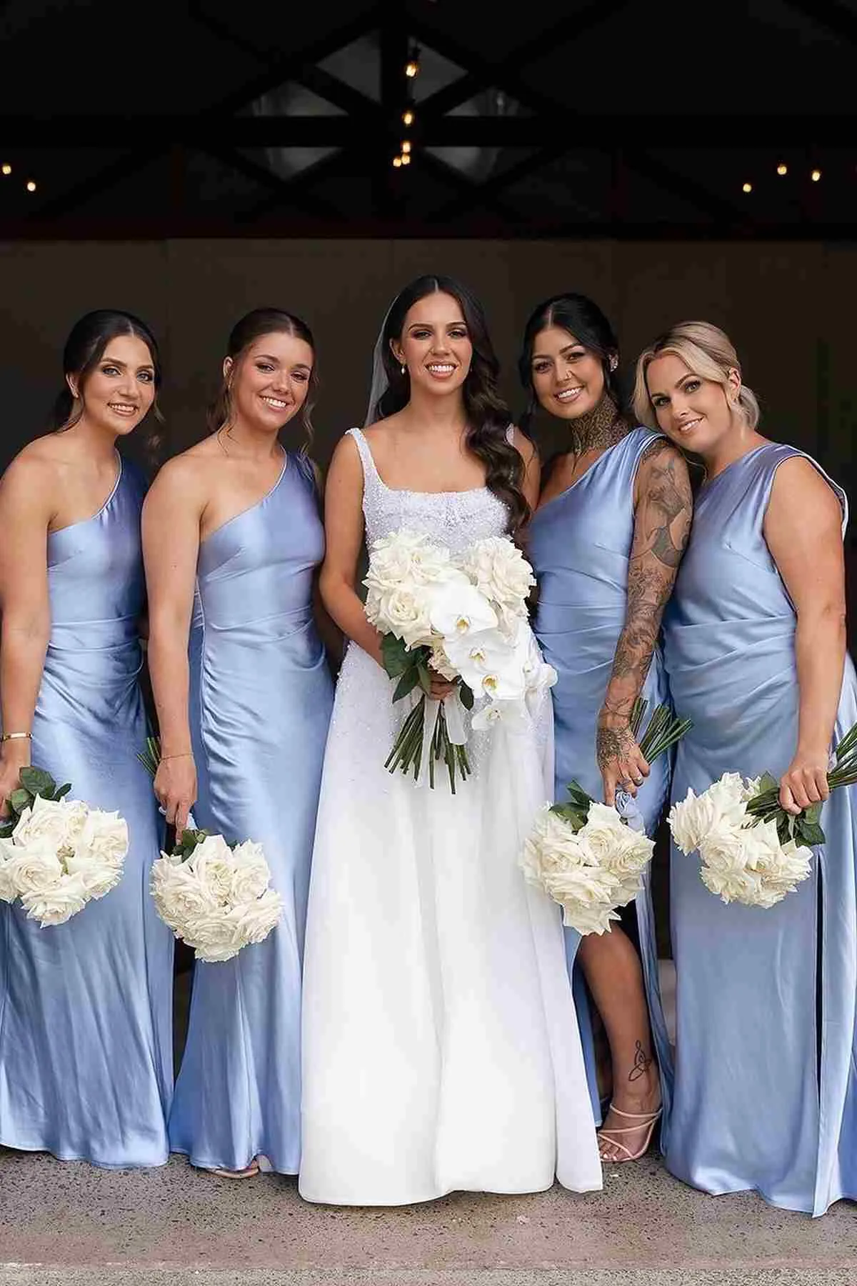 Filigree | One Shoulder Sleeveless Satin Pleated Long Bridesmaid Dress sold by KissProm