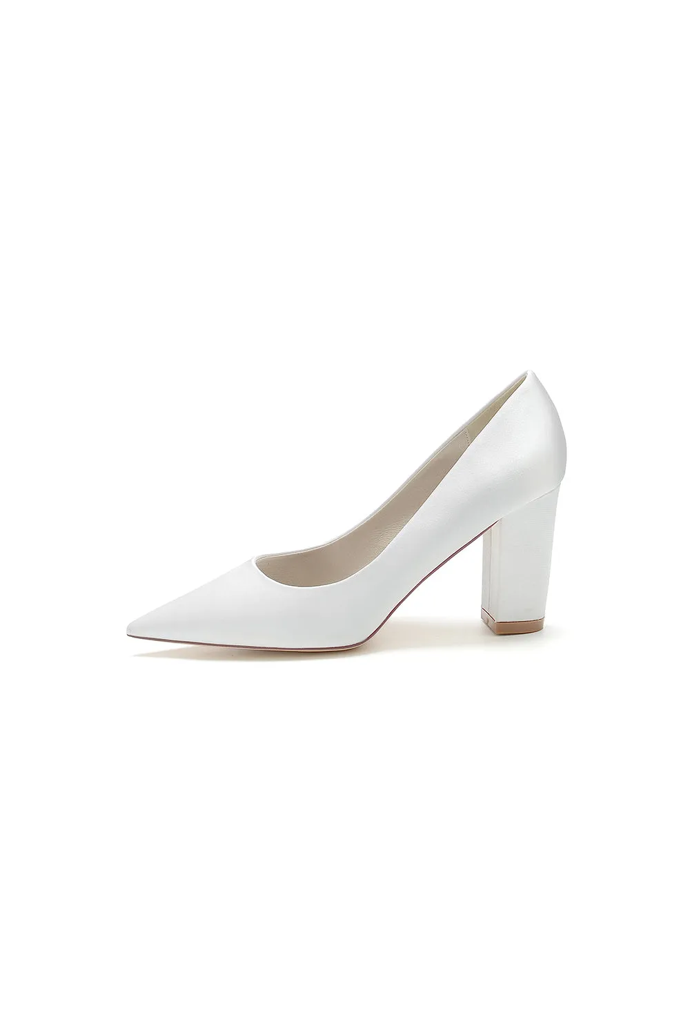 Pointed Toe Slip-on Satin Chunky Heels sold by KissProm product image thumbnail 3