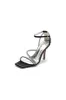 Square OpenToe Beaded Ankle Strap Satin Stiletto Heels sold by KissProm