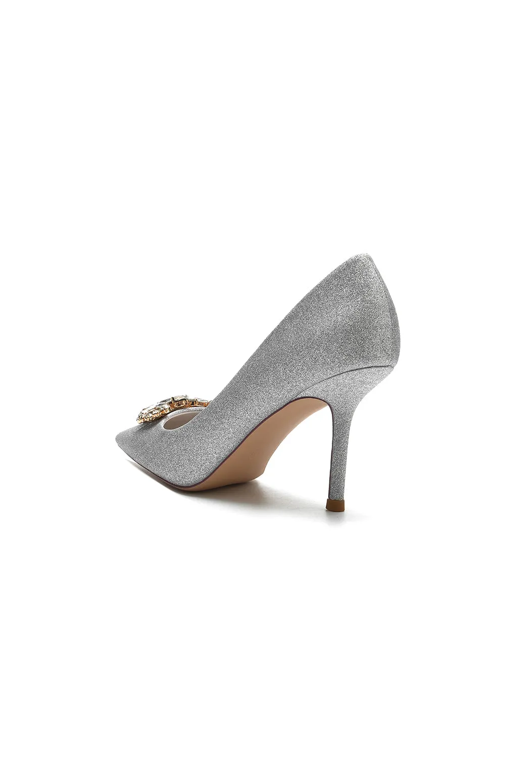 Stunning Pointed Toe Glitter High Heels With Rhinestone sold by KissProm product image thumbnail 4