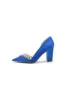 Chic Satin Pointed Toe Slip-on Chunky Heels With Rhinestone sold by KissProm