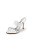 Open Toe Satin Strap Slip On High Heels With Rhinestone sold by KissProm