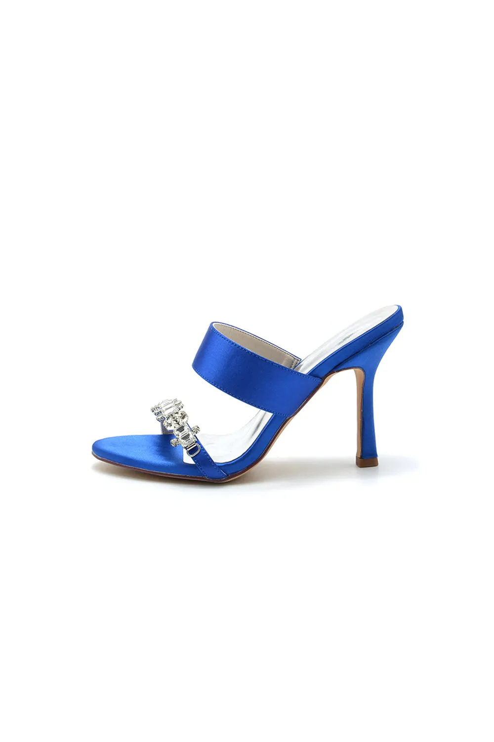 Open Toe Satin Strap Slip On High Heels With Rhinestone sold by KissProm product image thumbnail 3