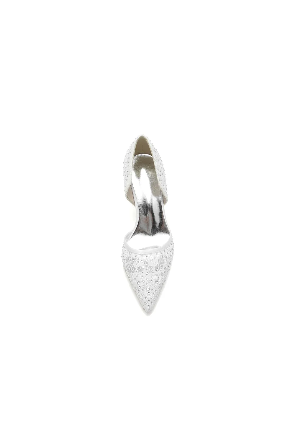 Pointed Toe Beaded Lace Wedding Stiletto Heels sold by KissProm product image thumbnail 2