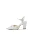 Pearl Pointed Toe Ankle Strap Chunky Heels With Bow sold by KissProm