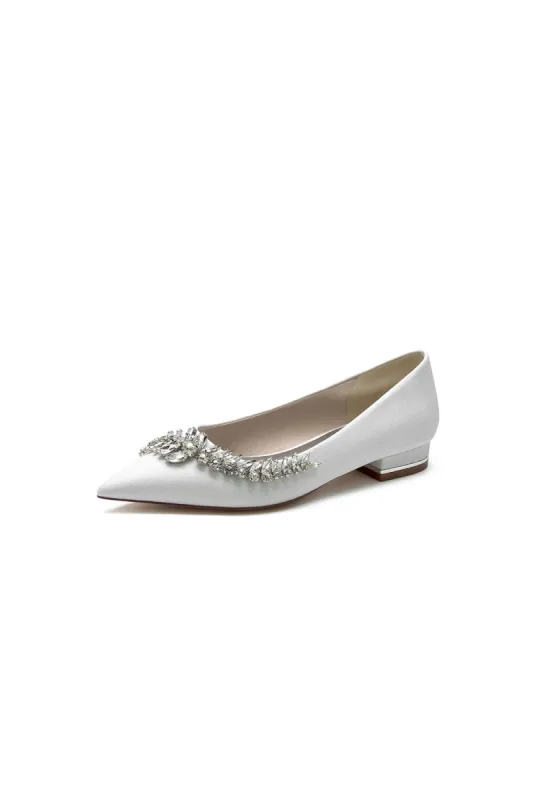 Glitter Pointed Toe Rhinestone Slip-on Low Heels sold by KissProm