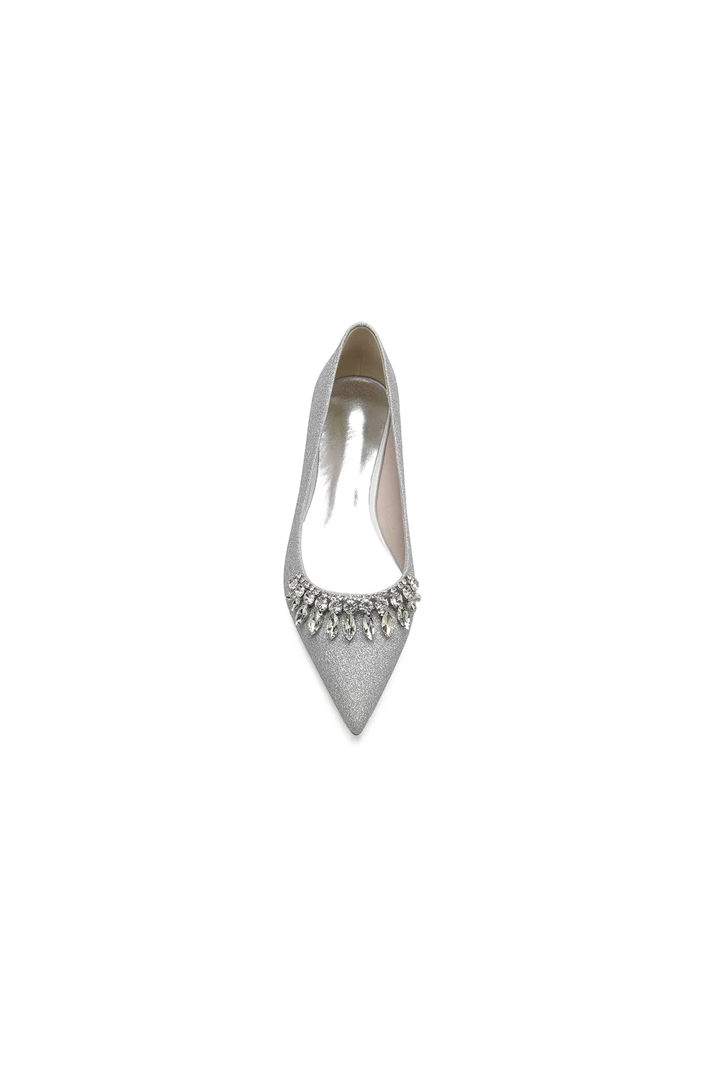 Pointed Toe Glitter Low Heels With Rhinestone sold by KissProm product image thumbnail 2