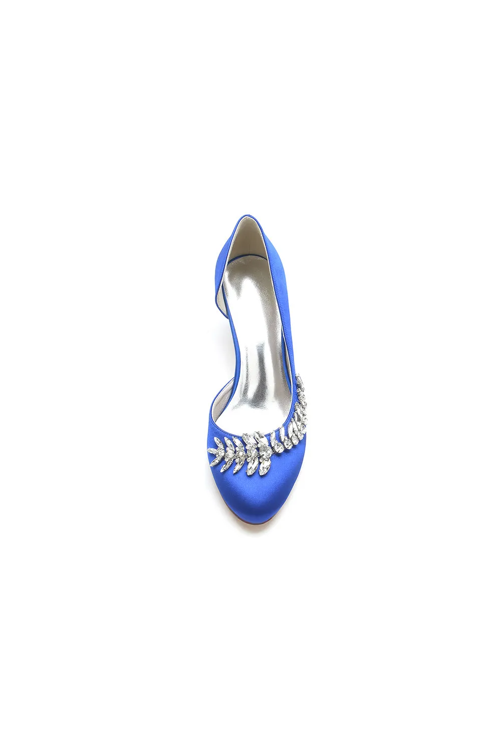 Round Toe Crystal Leaf Chunky Heels sold by KissProm product image thumbnail 4