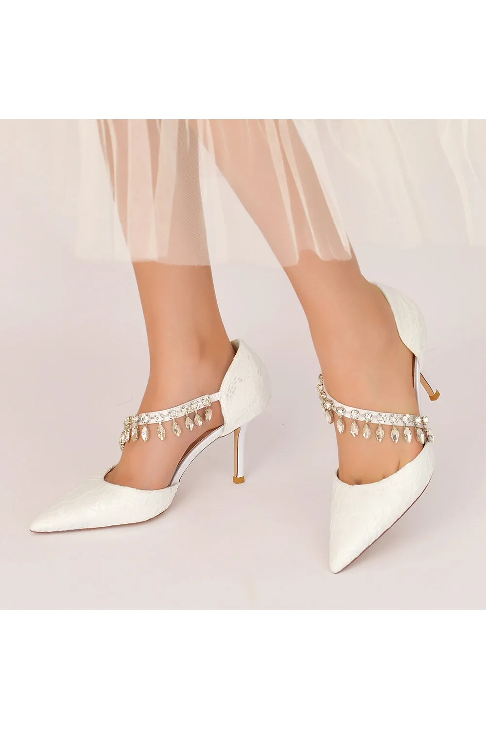 Pointed Toe Crystal Strap Heels sold by KissProm product image thumbnail 5