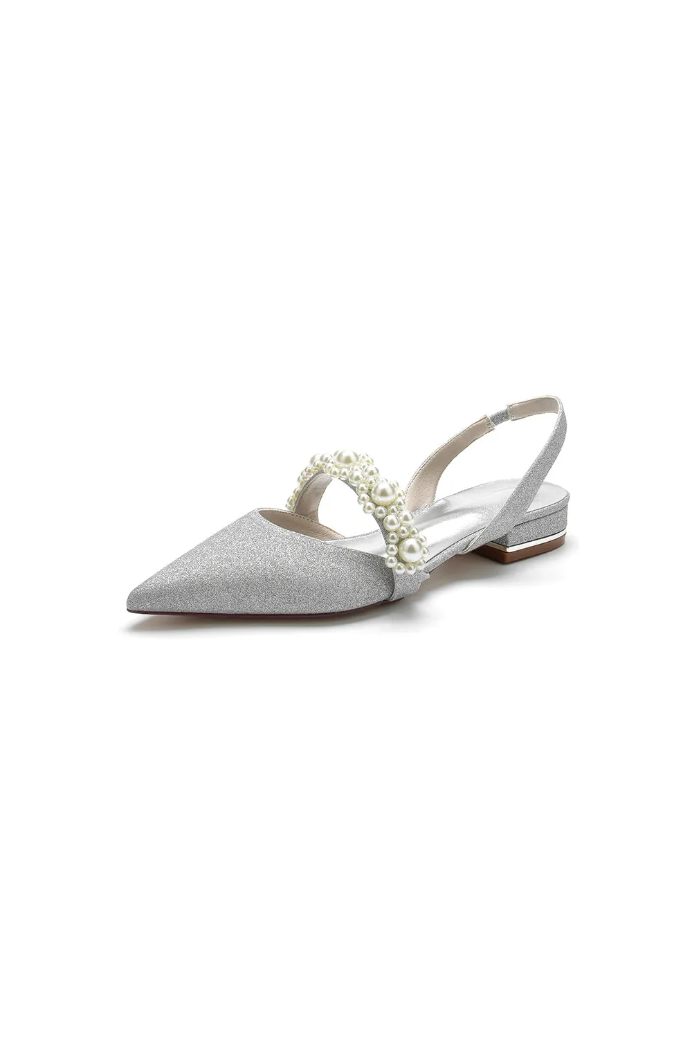 Pearl Strap Slingback Sequin Pointed Toe Flats sold by KissProm product image thumbnail 5