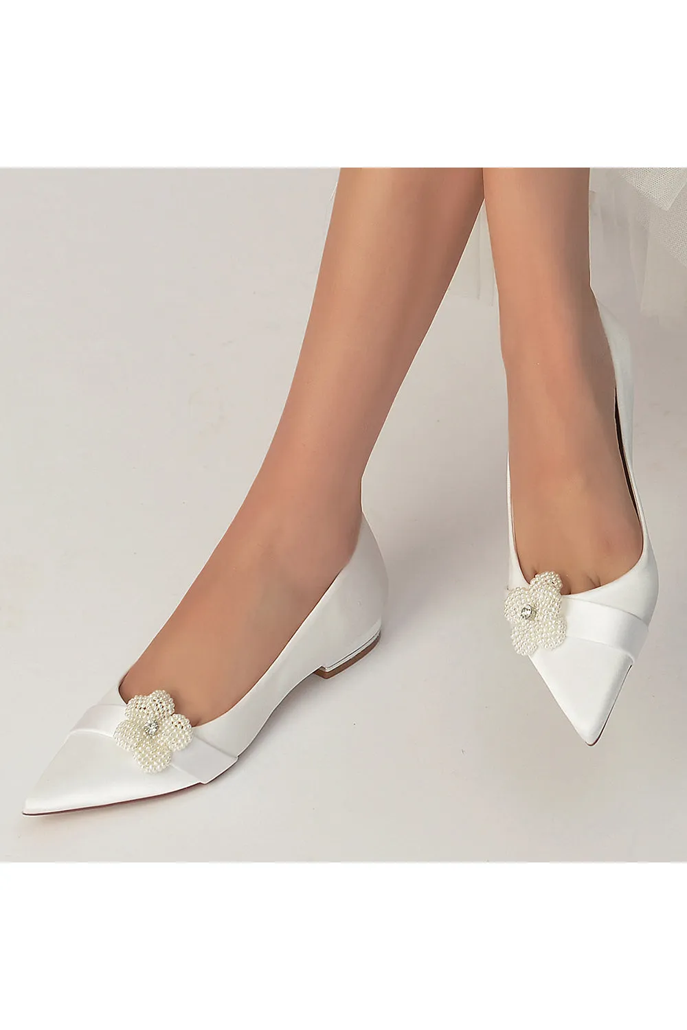 Pearl Flower Cocktail Pointed Toe Flats sold by KissProm product image thumbnail 5