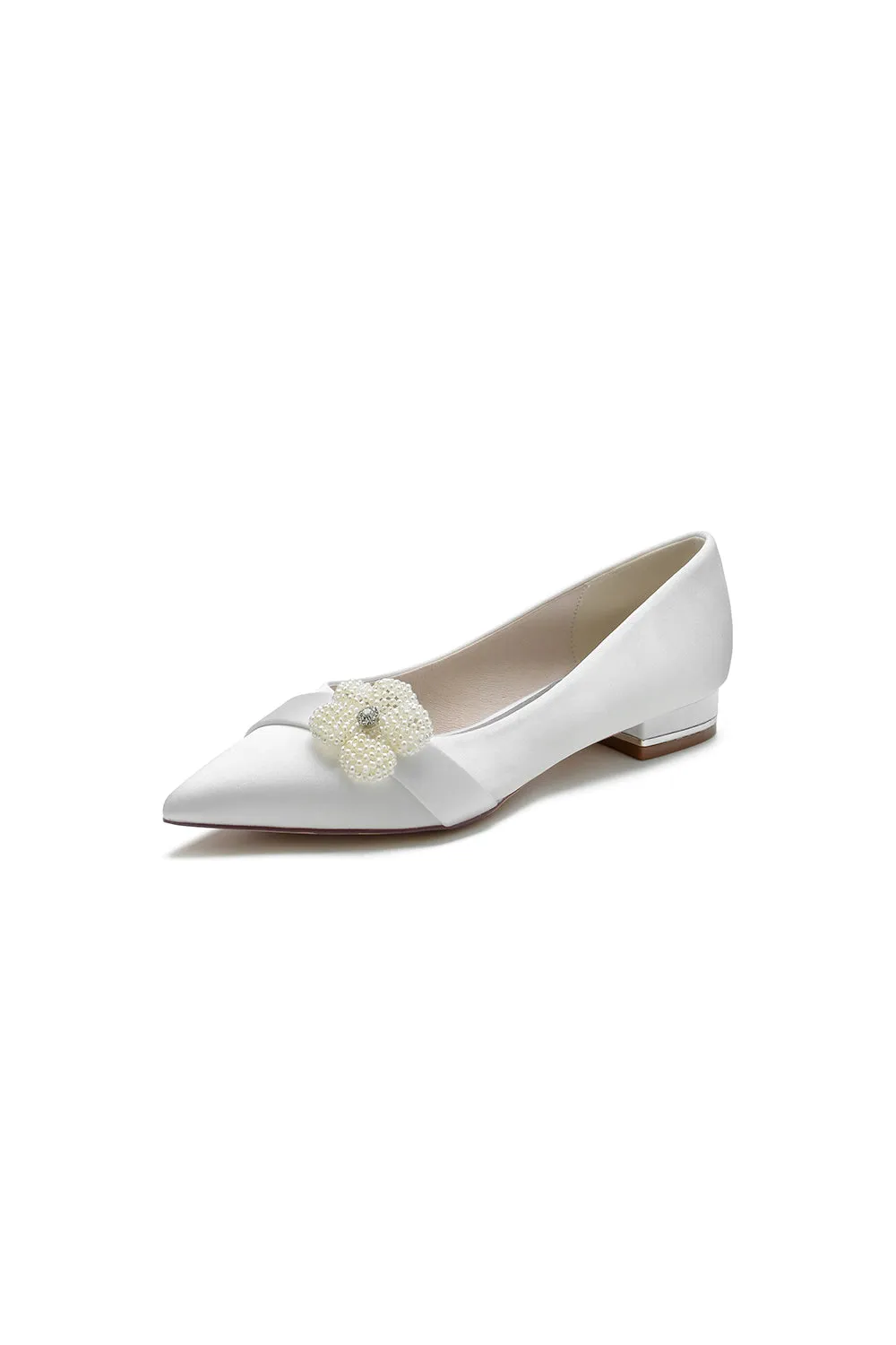 Pearl Flower Cocktail Pointed Toe Flats sold by KissProm