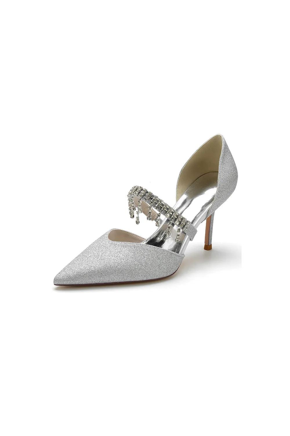 Sequin Crystal Strap Pointed Toe High Heels sold by KissProm product image thumbnail 2
